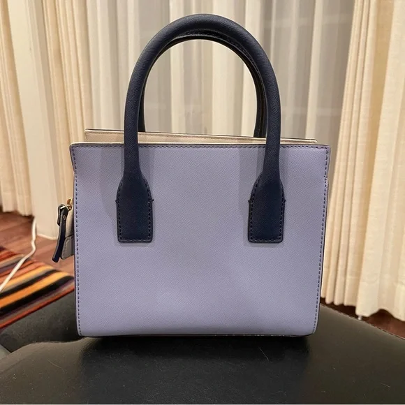Kate Spade Blue Colorblock Top Handle Purse with Crossbody Strap - Picture 2 of 10
